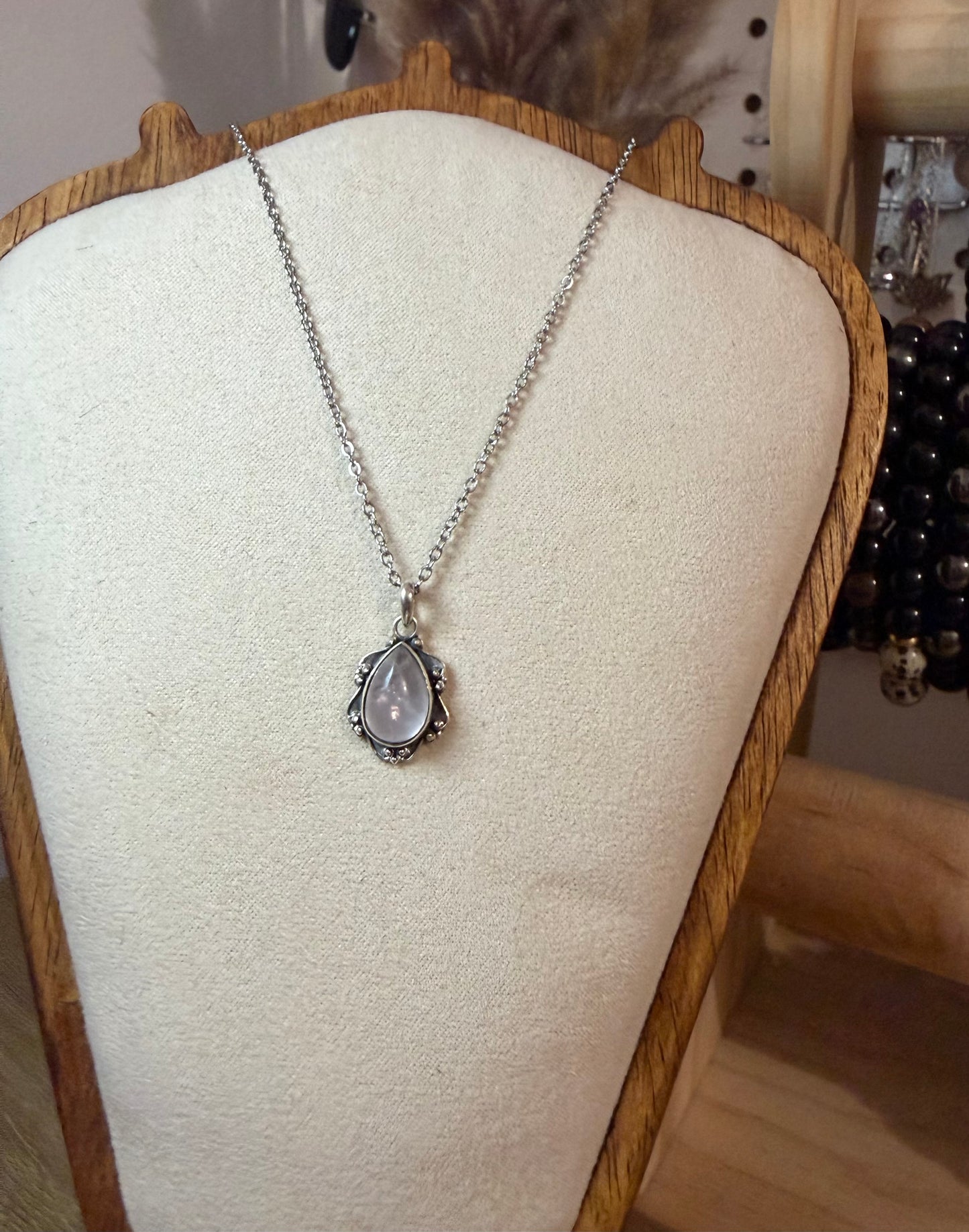 Pendentif quartz rose