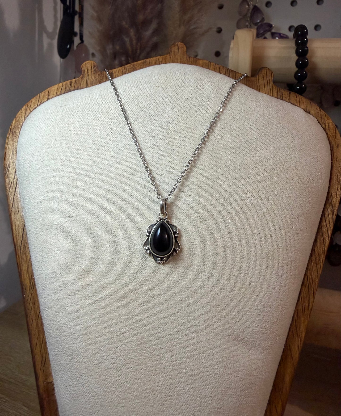 Pendentif obsidienne