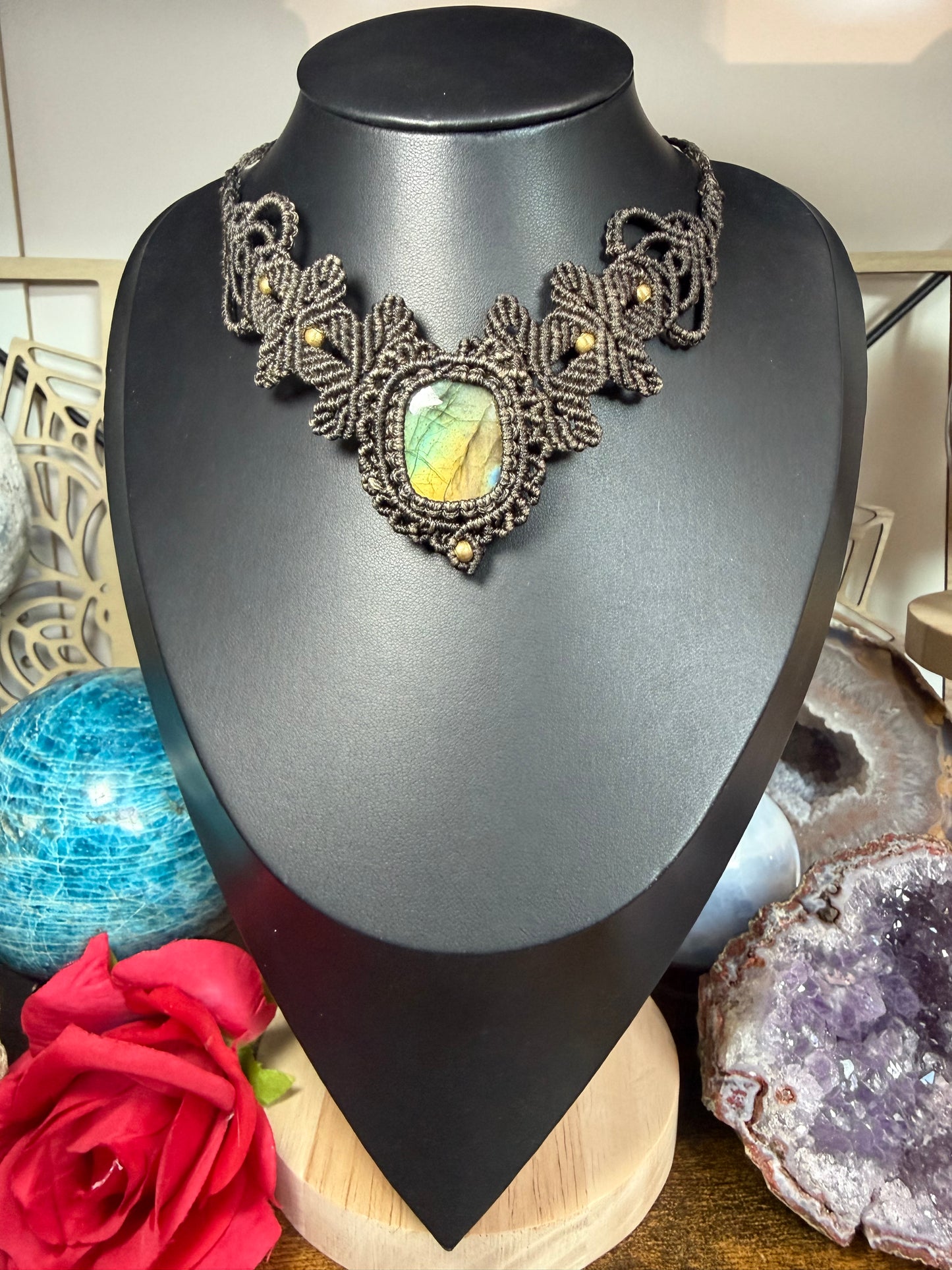 Collier Macramé Labradorite