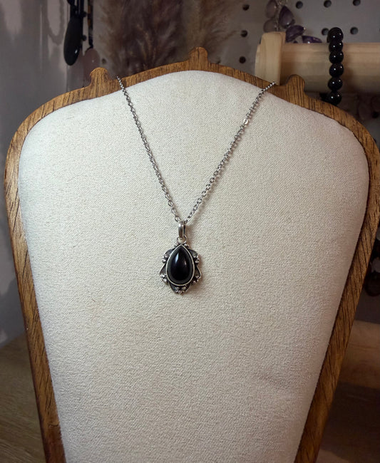 Pendentif obsidienne