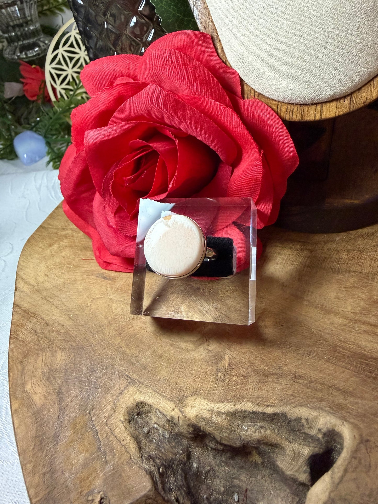 Bague scolescite rose