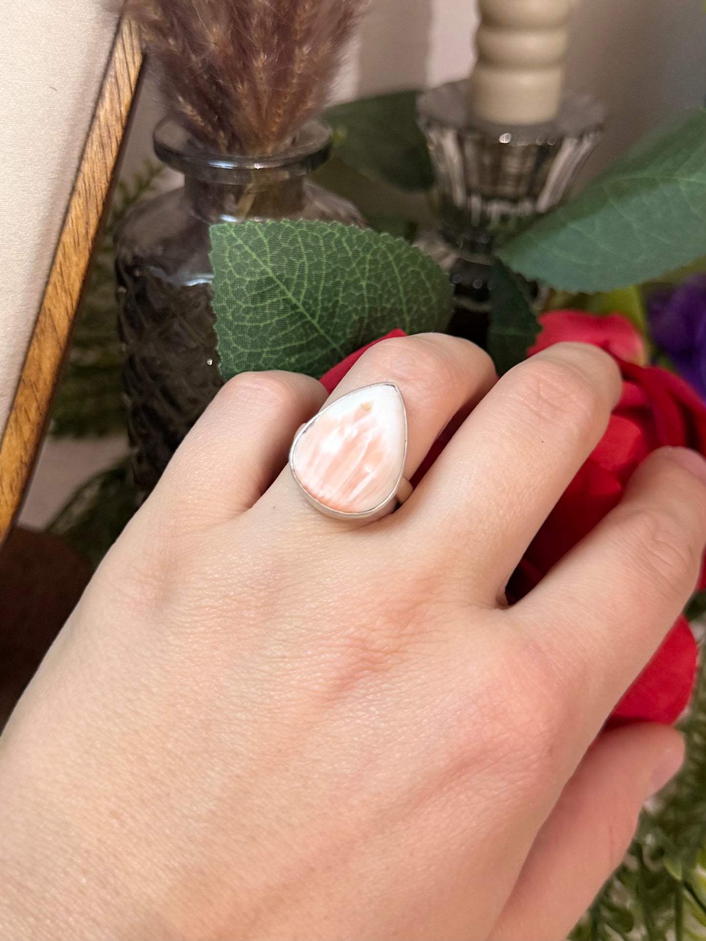 Bague Scolescite rose