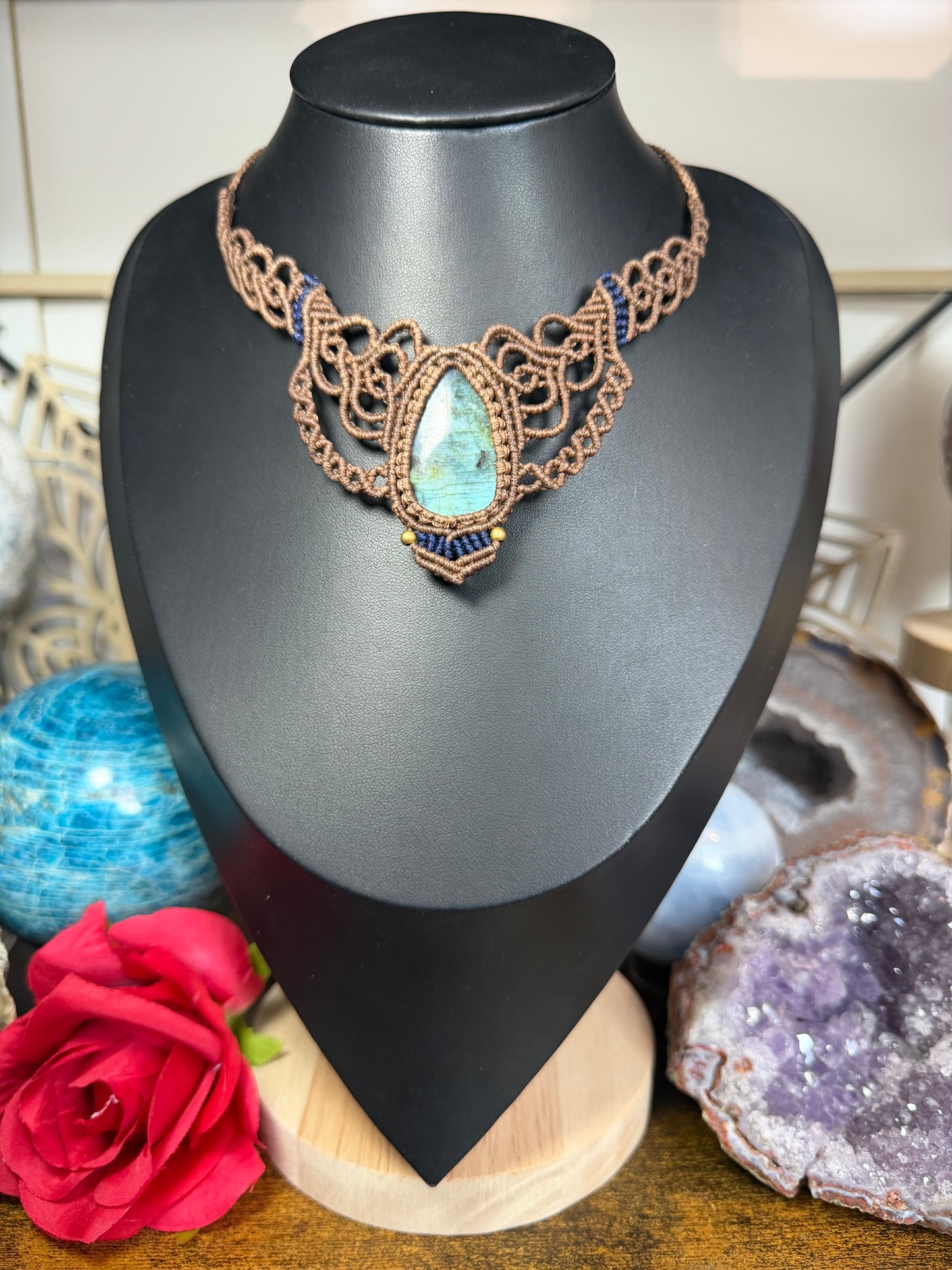 Collier Macramé Labradorite