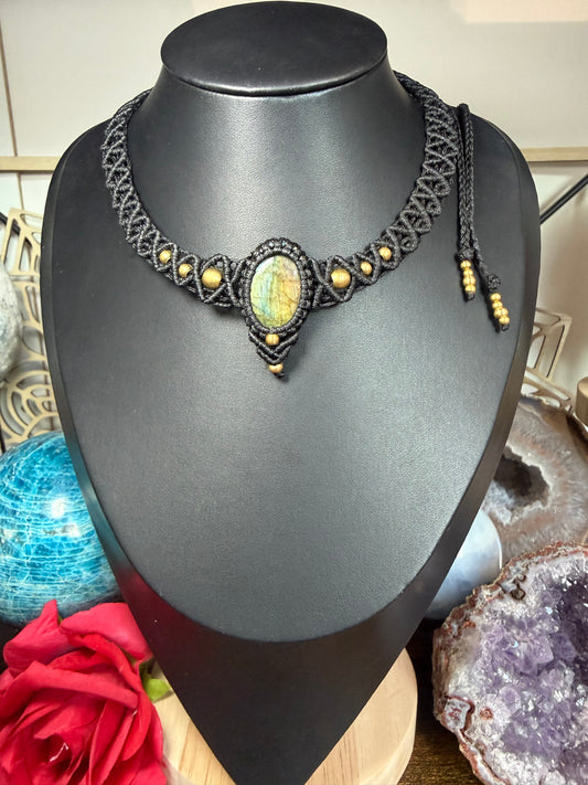 Collier Macramé Labradorite