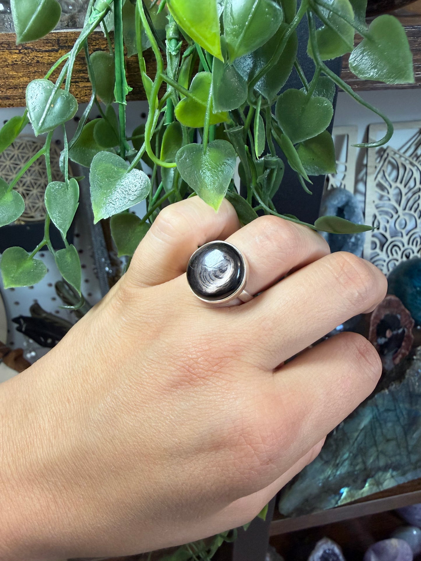 Bague Hypersthène ajustable en argent